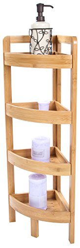 31.5" 4 Tier Bamboo Corner Storage Shelf By Trademark Innovations - style: Slatted