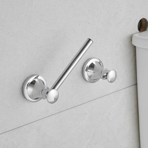 Hoimpro Wall Mounted Rustproof Chrome Toilet Tissue Paper Holder Bathroom Accessories Toilet roll Paper Hanger - color: Polished Chrome
