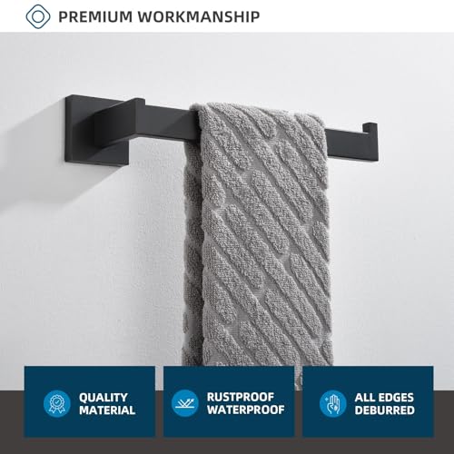 Angle Simple Bathroom Towel Holder, 10.24-in Hand Towel Rack, Matte Black | Solid Rustproof SUS304 Stainless Steel, Easy Use Open Arm Design, Ideal for Laundry Kitchen Shower Vanity Sink, Screws Mount - color: Matte Black