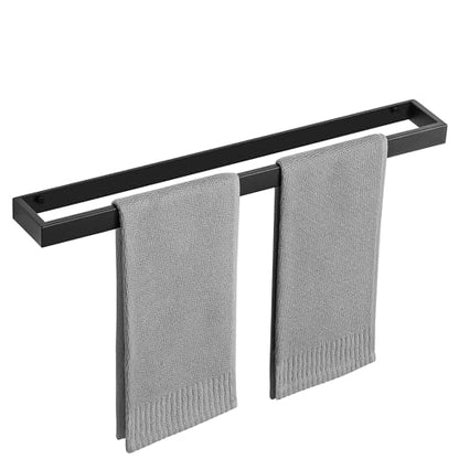 Sayayo Matte Black Towel Racks for Bathroom, 24 Inch Towel Bar Wall Mount | SUS304 Stainless Steel Bath Towel Holder, Square Towel Rod (22.8 Inch Hanging Length) - color: Black, size: 24 Inch（Screw Fixing Only）