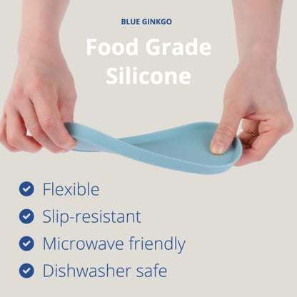 Blue Ginkgo Mini Silicone Trays – Set of 6 Easy-Clean Organizers for Bathroom, Kitchen, Desk, Vanity, and Cosmetics (Blue, Mint, Gray) - color: Blue