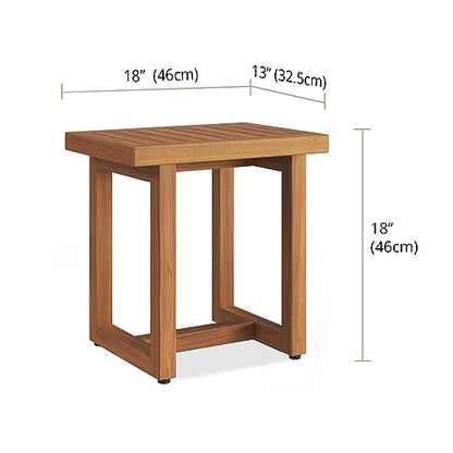 AquaTeak The Original 18" Spa Teak Shower Bench | Durable, Water-Resistant Teak, Shower Chair & Shaving Foot Rest, Indoor/Outdoor Use - size: A. Bench