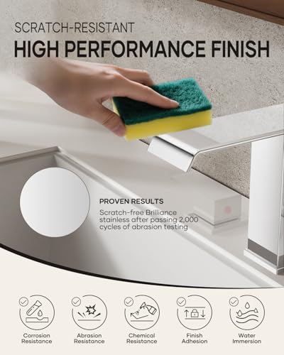 AVSIILE Waterfall Bathroom Faucet 3 Hole, Chrome 8 Inch Widespread Modern 3 Piece Touch On Lavatory Sink Faucets for Vanity RV Restroom, Straight Spout - color: Chrome, style: Straight Spout
