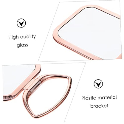 Double Sided Folding Vanity Mirror with Magnification Portable Travel Makeup Mirror for Bathroom Countertop and Dressing Table Rose Gold for Women