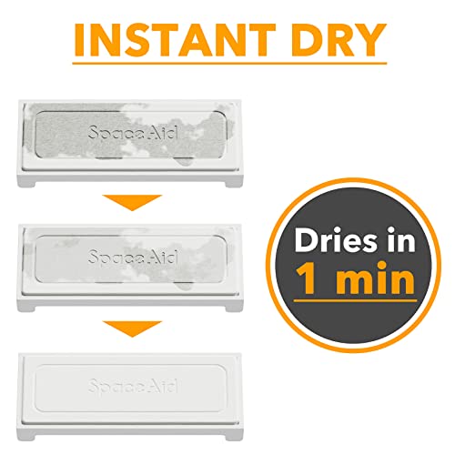 SpaceAid DryingNeat Sink Organizer, Instant Dry Sink Caddy Organizers, Kitchen Sponge Soap Holder Dispenser, Countertop Fast Drying Counter Tray Rack (Bamboo Rack, White) - color: White