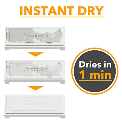 SpaceAid DryingNeat Sink Organizer, Instant Dry Sink Caddy Organizers, Kitchen Sponge Soap Holder Dispenser, Countertop Fast Drying Counter Tray Rack (Bamboo Rack, White) - color: White