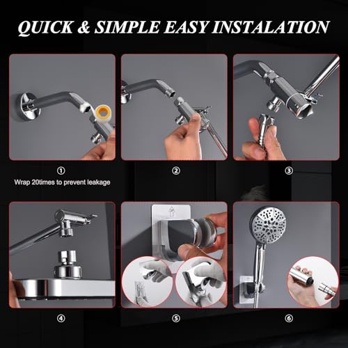 14 Inch Rain Shower Head and Handheld Spray Combo Set, Tool-Free Easy Installation Bathroom Shower System, High Pressure Multi-Function Showerhead with Multiple Spray Modes for Home Use - style: Classic