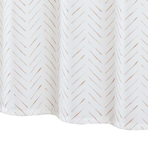 jinchan Small Stall Taupe and White Shower Curtain 36x72 Inches Inky Herringbone Chevron Zig Zag Waterproof Fabric Modern Farmhouse Shower Curtains for Bathroom with 7 Hooks - color: Inky Taupe, size: 36"W x 72"L (Pack of 1)