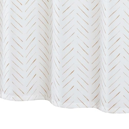 jinchan Small Stall Taupe and White Shower Curtain 36x72 Inches Inky Herringbone Chevron Zig Zag Waterproof Fabric Modern Farmhouse Shower Curtains for Bathroom with 7 Hooks - color: Inky Taupe, size: 36"W x 72"L (Pack of 1)