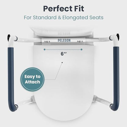 PELEGON Toilet Safety Rails (250lb) - Adjustable Toilet Safety Rails, Toilet Bar for Elderly Adults, Toilets Rails for Seniors, Toilet Seat with Handles for Elderly & Disabled Toilet Grab Bar - 1 Pack - size: 1 Pack