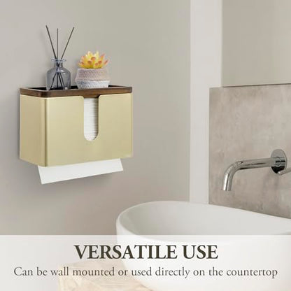 MyGift Gold Paper Towel Holder - Wall Mounted Paper Towel Dispenser & Bathroom Napkin Holder - color: Brass