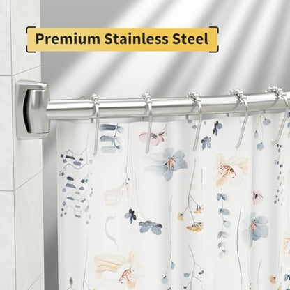Chrsouly Adjustable 30-45 inches Curved Shower Curtain Rod, Premium Stainless Steel Rustproof Shower Rod for Bathroom, Need to Drill, Nickel - color: Nickel, size: 30-45 Inches