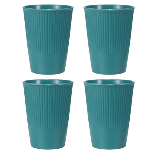 uxcell 4 Pcs Simple Toothbrush Cup, 3.3 x 3.3 x 4.2 Dishwasher Safe Bathroom Tumbler Reusable Plastic Cup Set for Storing Toothpaste Combs, Dark Green - color: Dark Green