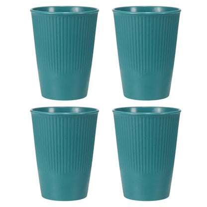 uxcell 4 Pcs Simple Toothbrush Cup, 3.3 x 3.3 x 4.2 Dishwasher Safe Bathroom Tumbler Reusable Plastic Cup Set for Storing Toothpaste Combs, Dark Green - color: Dark Green