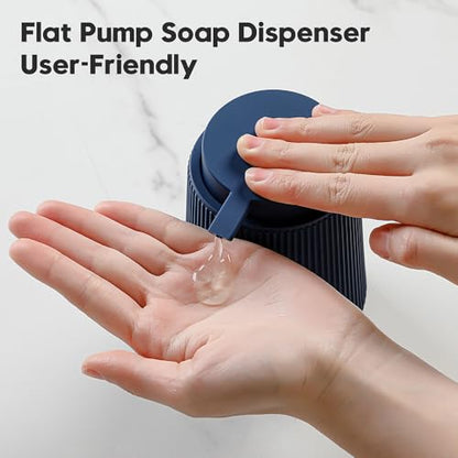 YAUKPH Striped Liquid Hand Soap Dispenser Navy Blue | with Leak-Proof Pump for Bathroom and Kitchen Countertop 11oz - color: Blue, size: Liquid Dispenser