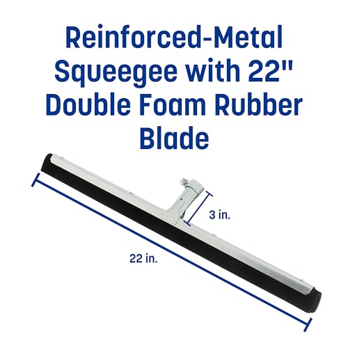 SPARTA Double-Foam Floor Squeegee, 22 Inch, Black | Soft Double-Foam Rubber, Reinforced Metal Frame, Smooth, Uneven and Grouted Floors - size: 22 Inches
