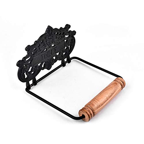 Renovators Supply Toilet Paper Holder - Antique Wall Mount Toilet Paper Holder - Sanitary Paper Holder - Vintage Bathroom Decor - Colonial Tissue Holder - Black, Princess Crown, Pack of 1 - color: Royal Black Ornate