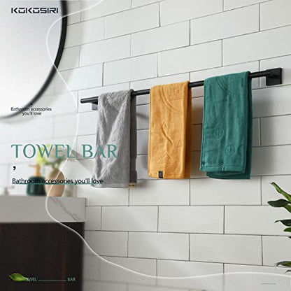 KOKOSIRI 36'' Towel Rails Bathroom Towel Bars Matte Black 36 Inch Bath Towel Holder for Washroom Kitchen Wall Stainless Steel B4005BK-L36 - color: Matte Black, size: 36-Inch