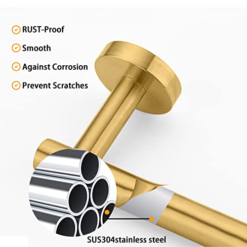 Nolimas Brushed Gold Bath Hand Towel Bar Single Bars Towel Rack Rod Classic Wall Mounted Stainless Steel Bathroom Towel Bar Toilet Kitchen Towel Shelf Single Layer,9inch - color: Brushed Gold, size: 9inch