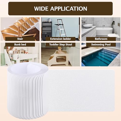 Clear Non Slip Stair Treads - 24"x6", 18-Pack Anti Slip Strips for Wooden Steps Indoor, Transparent Adhesive Pre-Cut Step Grips, Safety for Elderly, Children and Dogs - size: 6" x 24"