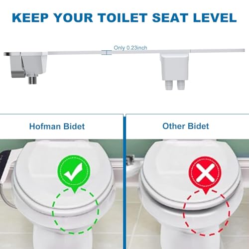 IDEALHOUSE Bidet Attachment for Toilet - Dual Nozzle Feminine Wash, Bidet Sprayer for Bathroom,Adjustable Water Pressure,Non-Electric Toilet Bidet for Bathroom Accessories(chrome handle)