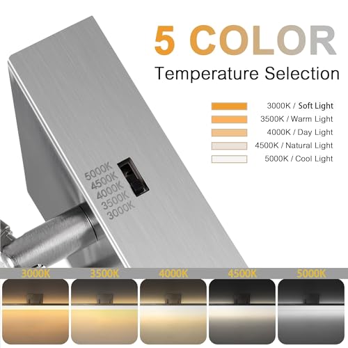 36 inch LED Modern Bathroom Vanity Lighting Fixtures Over Mirror, Brushed Nickel Adjustable Makeup Vanity Light Bar Dimmable 5CCT 36W 3000K-5000K - color: Nickel-36 Inch 5cct