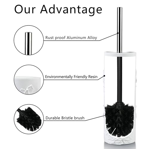 Toilet Brush and Holder Set for Bathroom, Stylish and Durable Cleaning Tool with Modern Design, Compact for Efficient Cleaning - style: 3D Floral