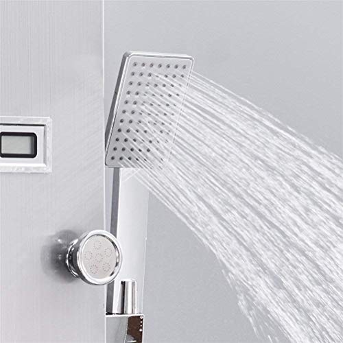 Wall-Mounted Shower Faucet Thermostatic Shower Panel Tower Stainless Steel Shower Column Digital Temperature Display Jets Body Massage Shower System,B