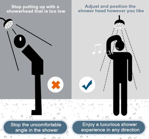 BRIGHT SHOWERS Brass Shower Arm Extender for Rain and Handheld Shower Head, 5 Inch Universal Shower Head Extension Arm, Height & Angle Adjustable, Oil-Rubbed Bronze - color: Oil Rubbed Bronze, style: 5 Inch
