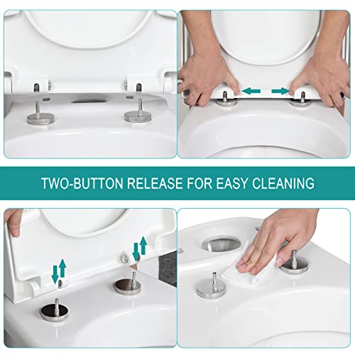 Toilet Seat - Soft Close Quick Release for Easy Cleaning, Top Fix Installation with Adjustable Hinges - Ideal for Bathroom Upgrade - size: 04b