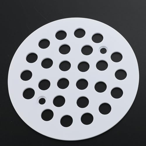 Round 4-1/4 Inch Screw-in Shower Drainer Cover Replacement 304 Stainless Steel Floor Drain Grate with Screws White - color: White