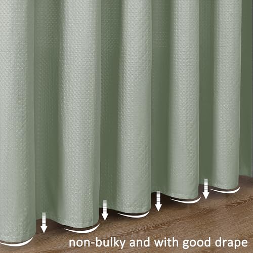 Aiyufeng Waterproof Fabric Shower Curtains for Bathroom，Dot Like Embossed Textured Soft Polyester Cloth Stall Shower Curtain，Hotel Luxury Quality Machine Washable，36Wx72L，Sage Green - color: Sage Green, size: 36"W x 72"L (Pack of 1)