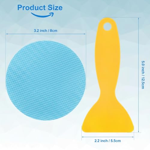 Anti Slip Shower Stickers - 50 PCS Bathtub Non Slip Stickers with Premium Scraper for Bath Tub Shower Bathroom Edge of Bath Tub Shower Floor Swimming Pool Stairs Ladders Boats (Blue)