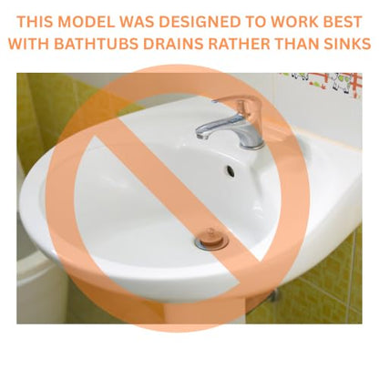 The Selective Tub Drain Hair Catcher, Filters Hair, Not Debris, 3 Pack Fits Lift and Turn, Toe Touch and Pop Up Drains for Longer Human Hair
