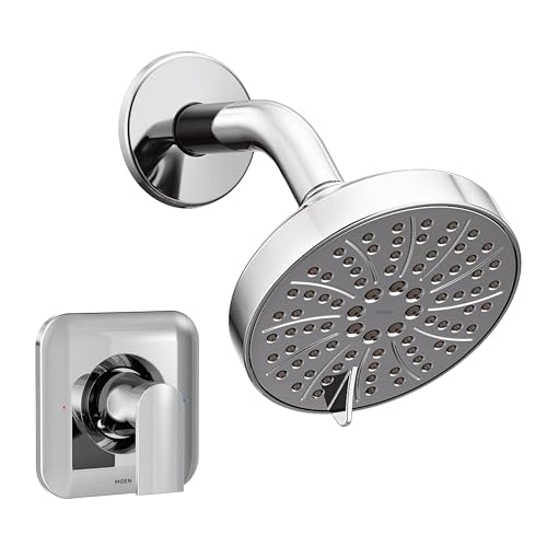 Moen Genta LX Pressure Balancing Eco-Performance Modern Shower Trim with Showerhead and Lever Handle, Posi-Temp Valve Required, Chrome, T2472EP - color: Chrome, size: (Pack of 1)