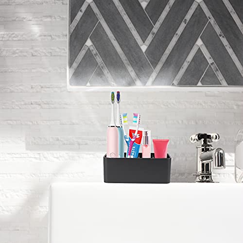 Toothbrush Holder for Bathrooms Toothpaste Holder Stand Bathroom Organizer for Toothbrush Makeup Brushes Holder (Black) - color: Black2