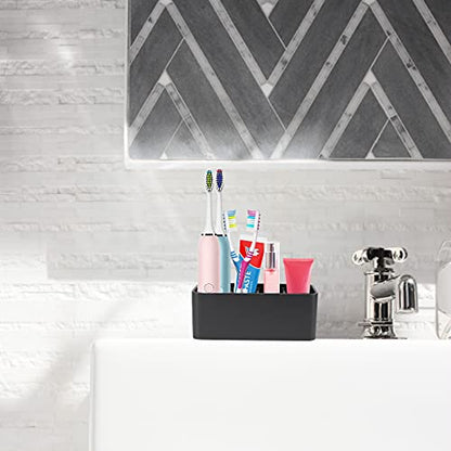 Toothbrush Holder for Bathrooms Toothpaste Holder Stand Bathroom Organizer for Toothbrush Makeup Brushes Holder (Black) - color: Black2