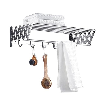 LIFKOME Laundry Mounted over The Door Drying Rack 304 Stainless Steel Telescopic
