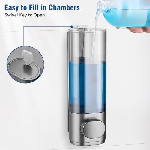 Pollock Shampoo and Conditioner Dispenser 1 Chamber No Drill | Shower Soap Pump Dispenser Wall Mounted,Body Wash Dispenser,Shower Gel Shampoo Holder for Bathroom Accessories, (Gun1) - color: Gun1