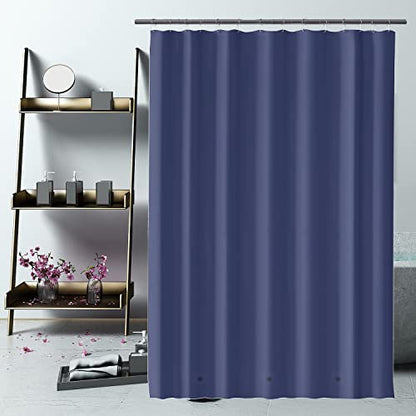 Shower Curtain Liner 72 x 72, Plastic Waterproof 4G Lightweight Shower Liner for Bathroom, with Grommets Holes and 3 Heavy Duty Magnetic Weights - color: Classic Blue