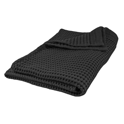 GILDEN TREE Waffle Bath Sheet Quick Dry Towel, Thin Luxury Bath Towels, Bath Sheets 40x80 Large Bath Towels, Modern Style (Faded Black) - color: Faded Black, size: Bath Sheet (40" x 80")