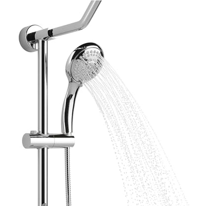 PULSE ShowerSpas Kauai III Polished Chrome Rain Shower Head with Handheld Spray - 2.5 GPM, 8" Showerhead, 5-Function HandShower, Adjustable Slide Bar - Shower Heads with Handheld Spray Combo - color: Chrome, size: 2.5 Gallon Per Minute
