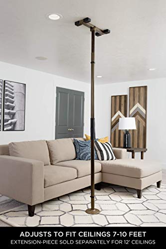 Sure Stand Straight Pole, Elderly Tension Mounted Floor to Ceiling Transfer-Pole, Bathroom Safety Assist Grab Bar and Stability Rail, Deep Bronze - color: Deep Bronze, size: Sure Stand Straight Pole