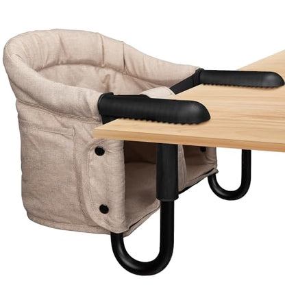 Hook On High Chair - Portable & Foldable for Babies 6-36 Months, Family & Travel Use with Carry Bag(Khaki) - color: Khaki