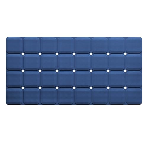 Webos Silicone Bath Mat with Suction Cups – Non-Slip Foldable Bathtub & Shower Mat, Durable & Quick-Dry Safety Tub Mat with Large Drain Holes for Families 28"x 14" Navy Blue - color: Navy Blue, size: 28" x 14" (Rectangular)
