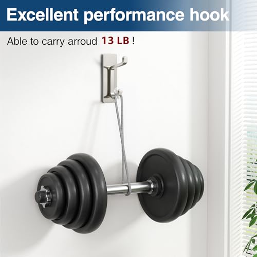 pickpiff 13LB Strong Stick-on Hooks for Coat & Towel, Brush Nickel 12 Pack - color: Brushed Nickel, size: 12 Pack
