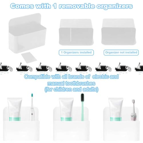 Magnetic Wall-Mounted Toothbrush Holder with Magnetic Hooks for Cruise ，Cruise Ship Essentials 2025- No Drilling Needed for Royal Caribbean & Alaska Cruise Ships, Caribbean Royal Must-Haves（White） - color: White