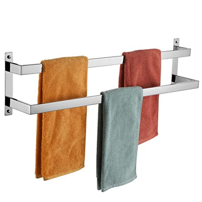 KOKOSIRI Towel Bars Bath Towel Holders 32 Inches Chrome Bathroom 2-Tiers Ladder Towel Rails Wall Mounted Towels Shelves Rack Polished Stainless Steel, B5008CH-L32 - color: Polished Chrome, size: 32-Inch