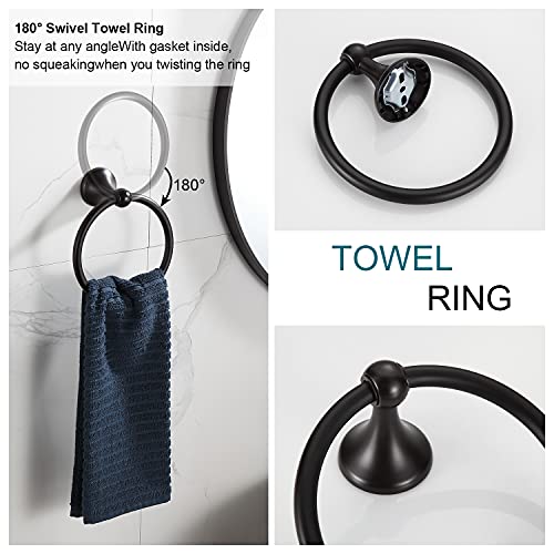 BGL Bathroom Hardware Set Oil-Rubbed Bronze Bath Towel Bars Adjustable Expandable Bathroom Accessory Set Towel Racks 8-Pieces Wall Mount - color: 8 Pcs Orb