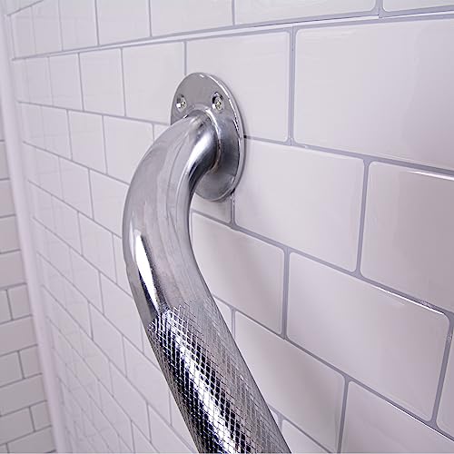 Carex Textured Grab Bars for Bathtubs and Showers - Grab Bars for Bathroom Safety - 12 inch Durable Stainless Steel Shower Handle Serves as Handicap Grab Bar and Elderly Assistance Products - size: (Pack of 1)